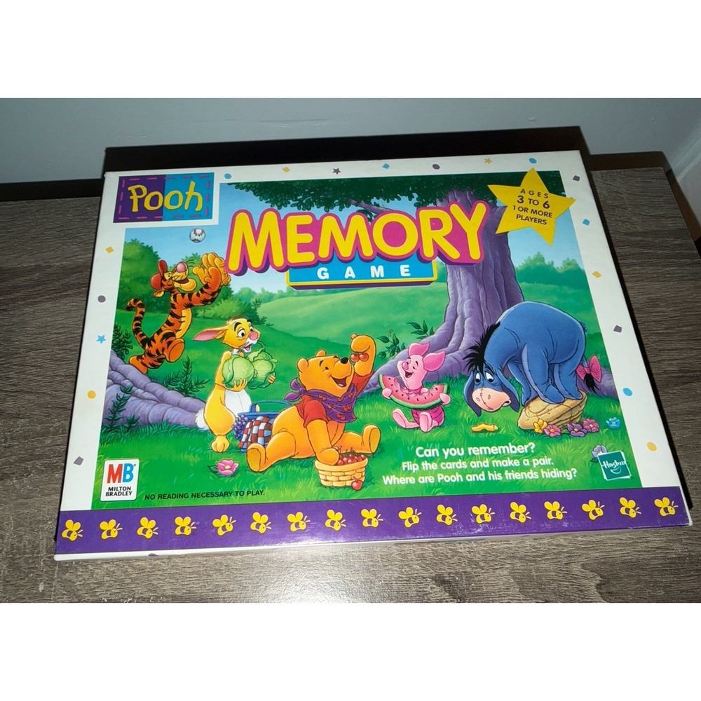 VTG Winnie The Pooh Memory Game Milton Bradley Disney 1999 complete